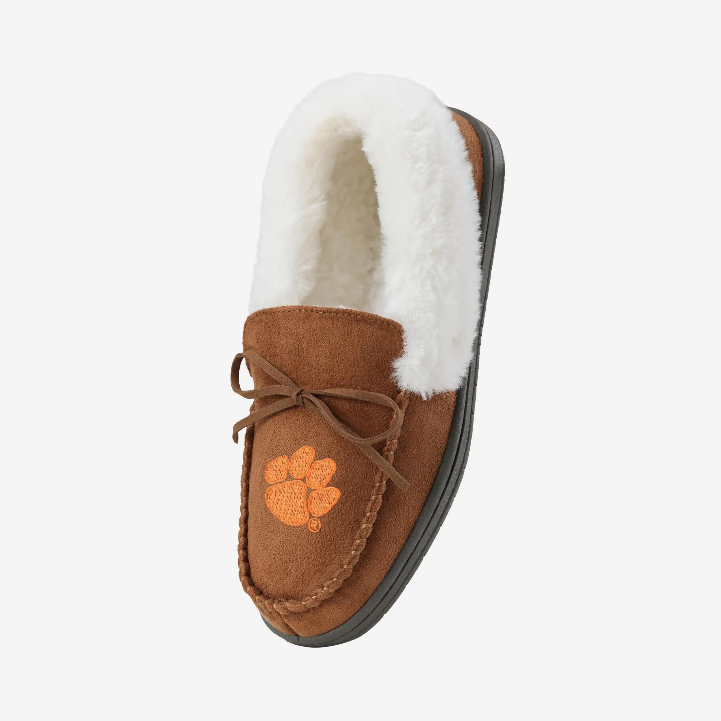 Clemson Tigers Womens Tan Moccasin Slipper