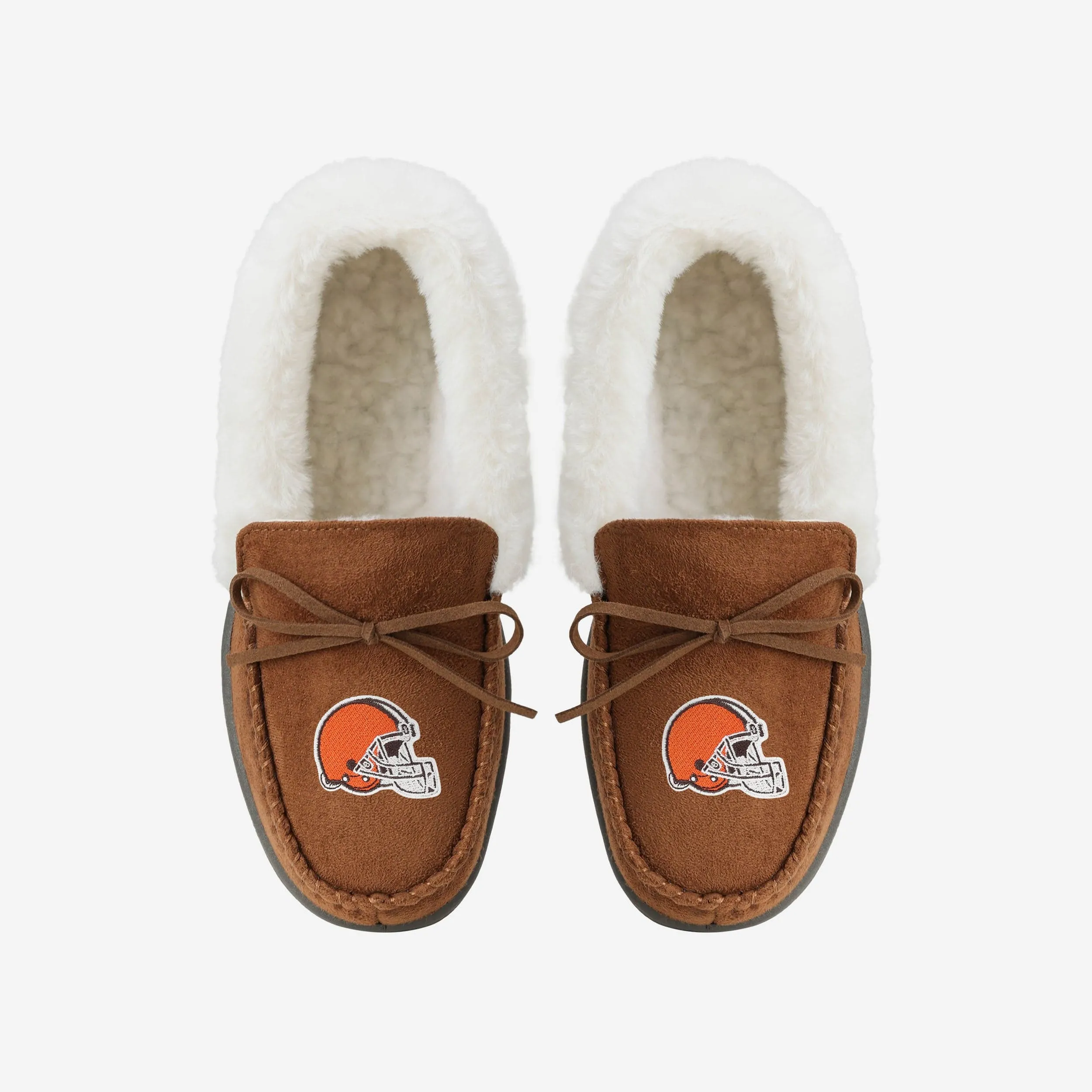 Cleveland Browns Womens Tan Moccasin Slipper