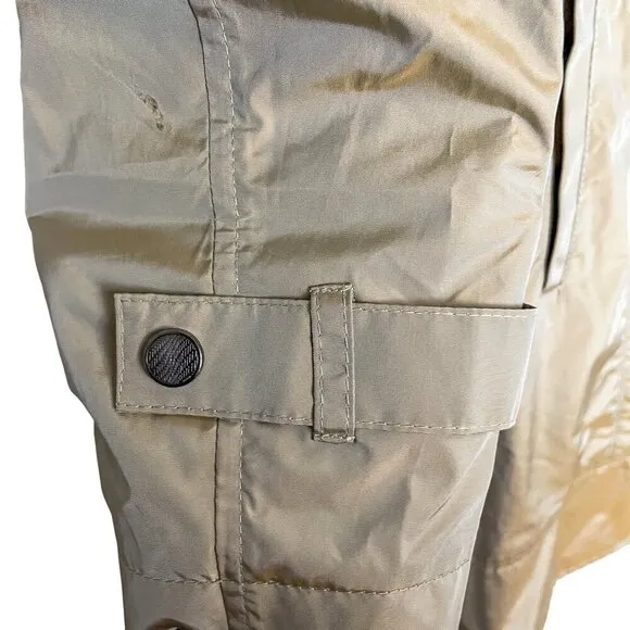 Cole Haan Womens Packable Hidden Hood Iridescent Trench Raincoat Jacket Womens L