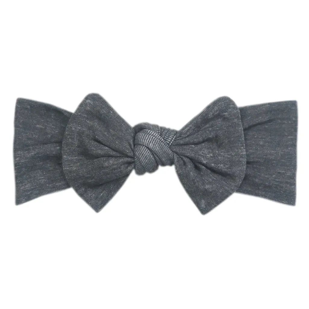 Copper Pearl - Knit Headband Bow - Slate