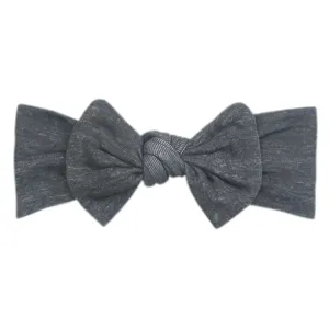 Copper Pearl - Knit Headband Bow - Slate