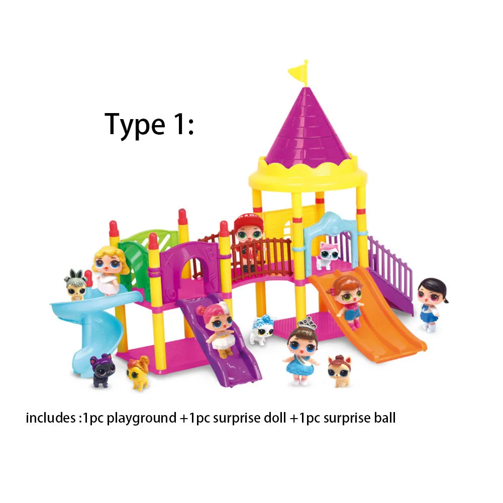 Doll Park House Game Exquisite Fun Big Slide Playset Gift Toy for LOL Surprise Doll Toys Type 2