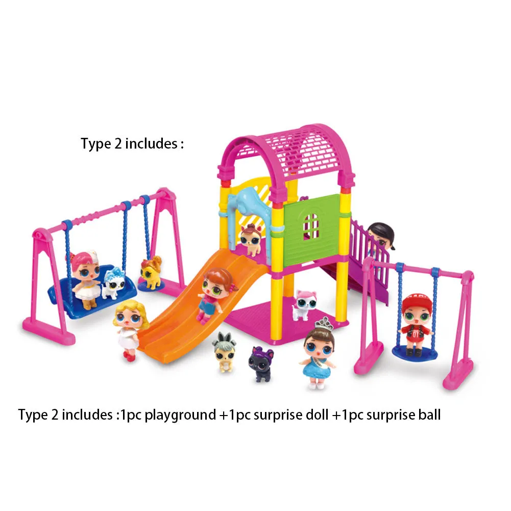 Doll Park House Game Exquisite Fun Big Slide Playset Gift Toy for LOL Surprise Doll Toys Type 2