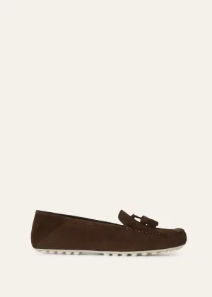 Dot Sole Walk in Chocolate Suede for Women