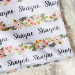 Double Minky Blanket - Spring Garland