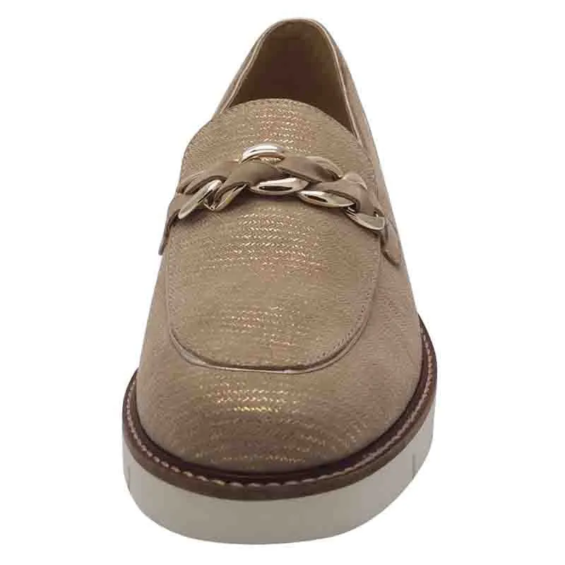 Dubarry Womens Gold Slip-on Loafer - Caroline