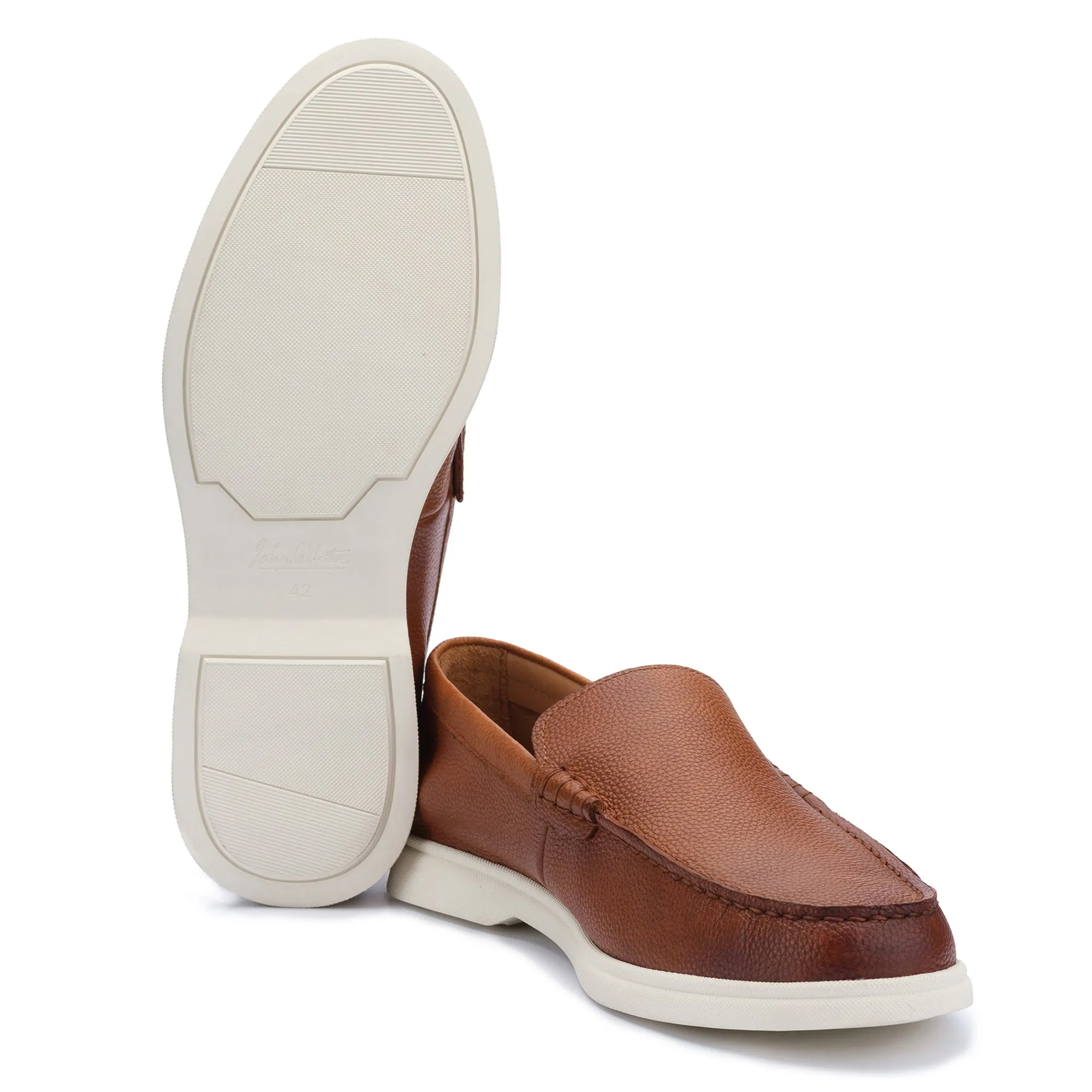 Ethan Tan Plain Tumbled Grain Loafer