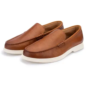 Ethan Tan Plain Tumbled Grain Loafer