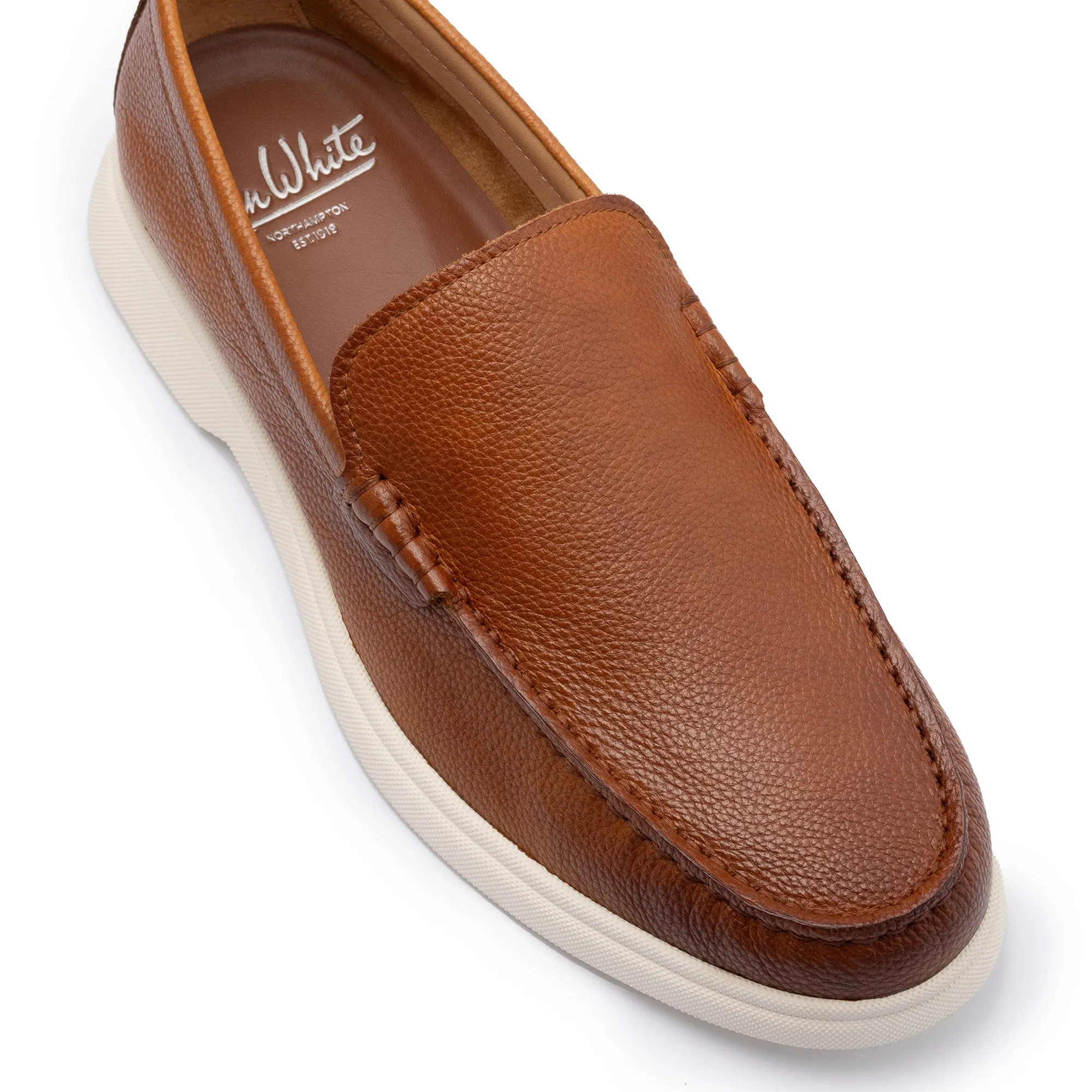 Ethan Tan Plain Tumbled Grain Loafer