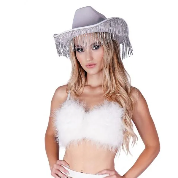 Feather Bra - White