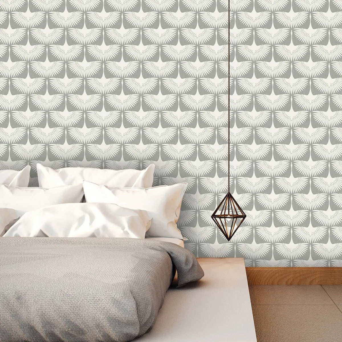 Feather Flock Chalk Self-Adhesive FE411 Wallpaper