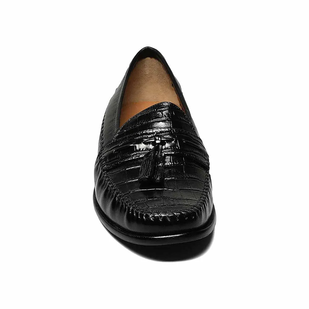 Florsheim Pisa Black Moc Toe Tassel Loafer