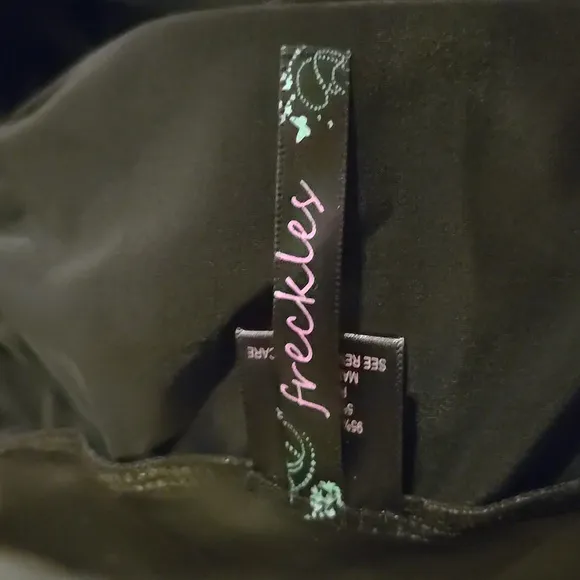 Freakles - Black Leather Mini-Skirt. Ruched Front and Back with Tapper from hip