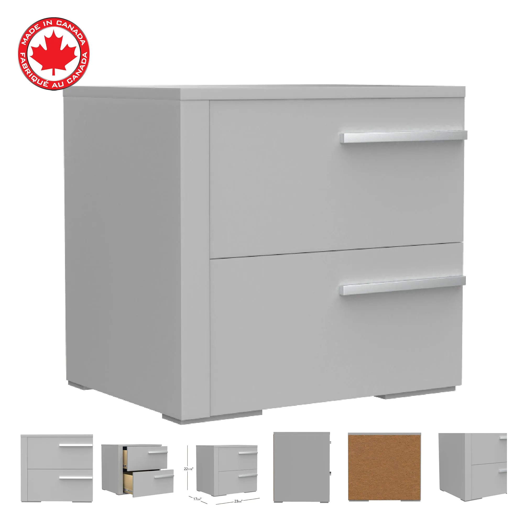 Gabriella right night table for bedroom decoration, light grey