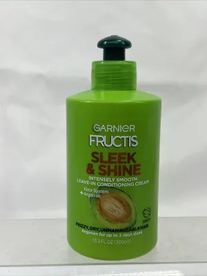 Garnier Fructis Leave In Conditioning Creme, Sleek & Shine, 10.2 oz