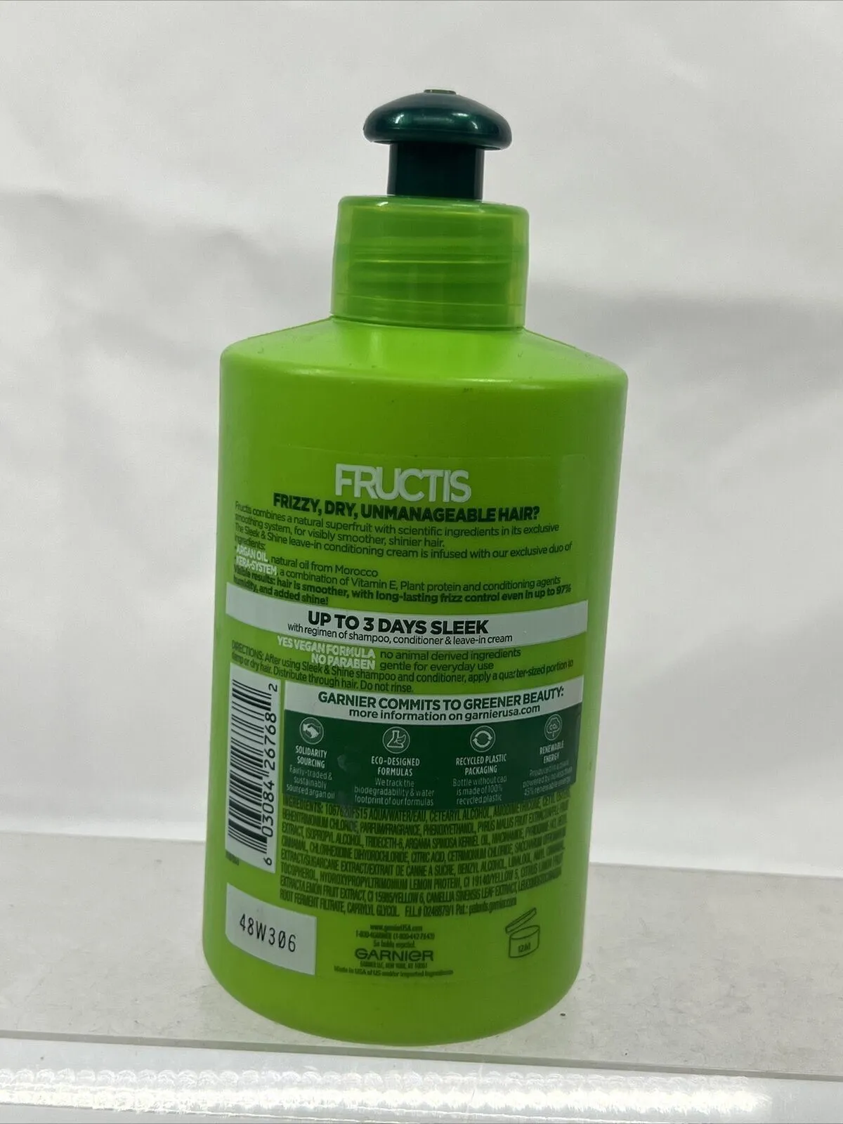 Garnier Fructis Leave In Conditioning Creme, Sleek & Shine, 10.2 oz