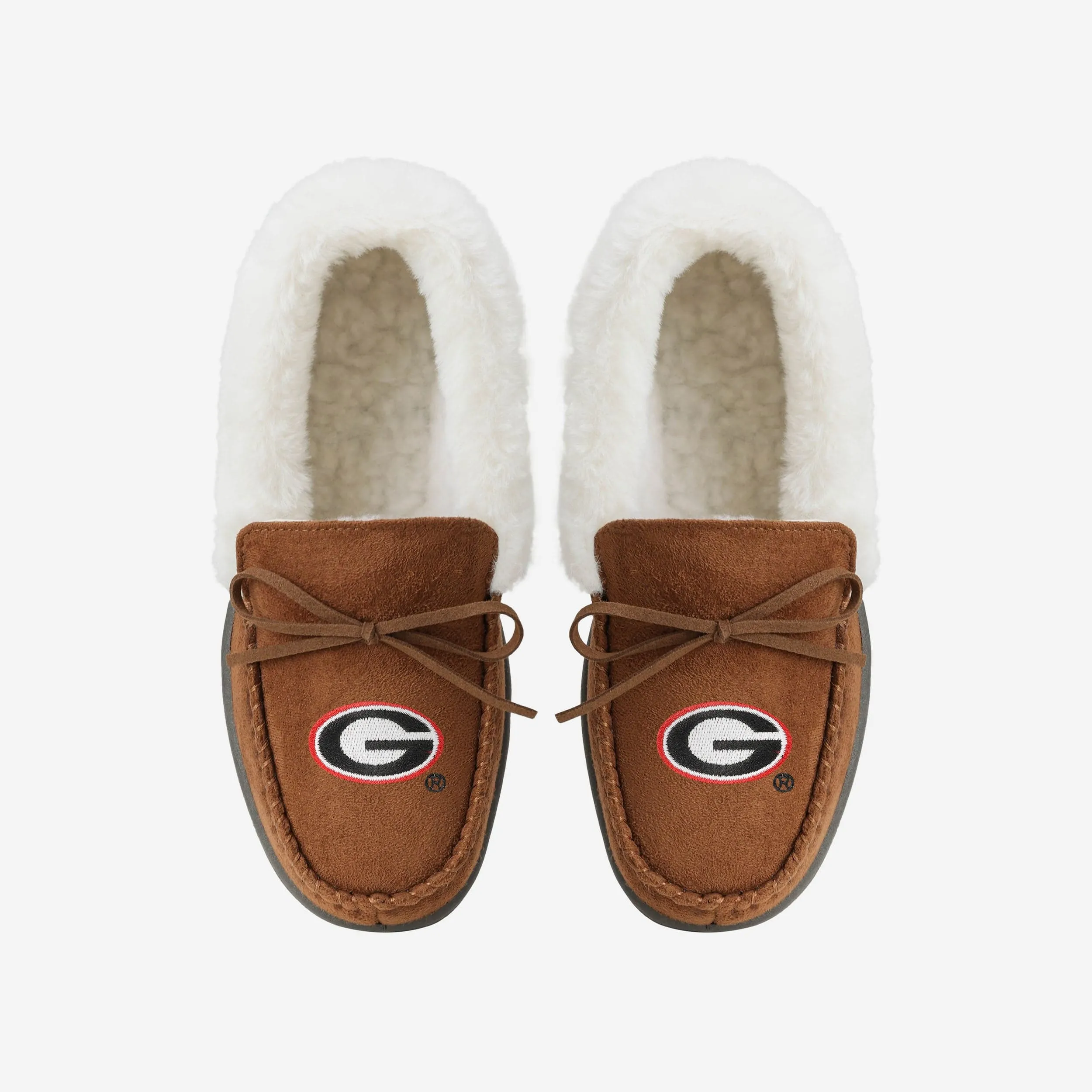 Georgia Bulldogs Womens Tan Moccasin Slipper