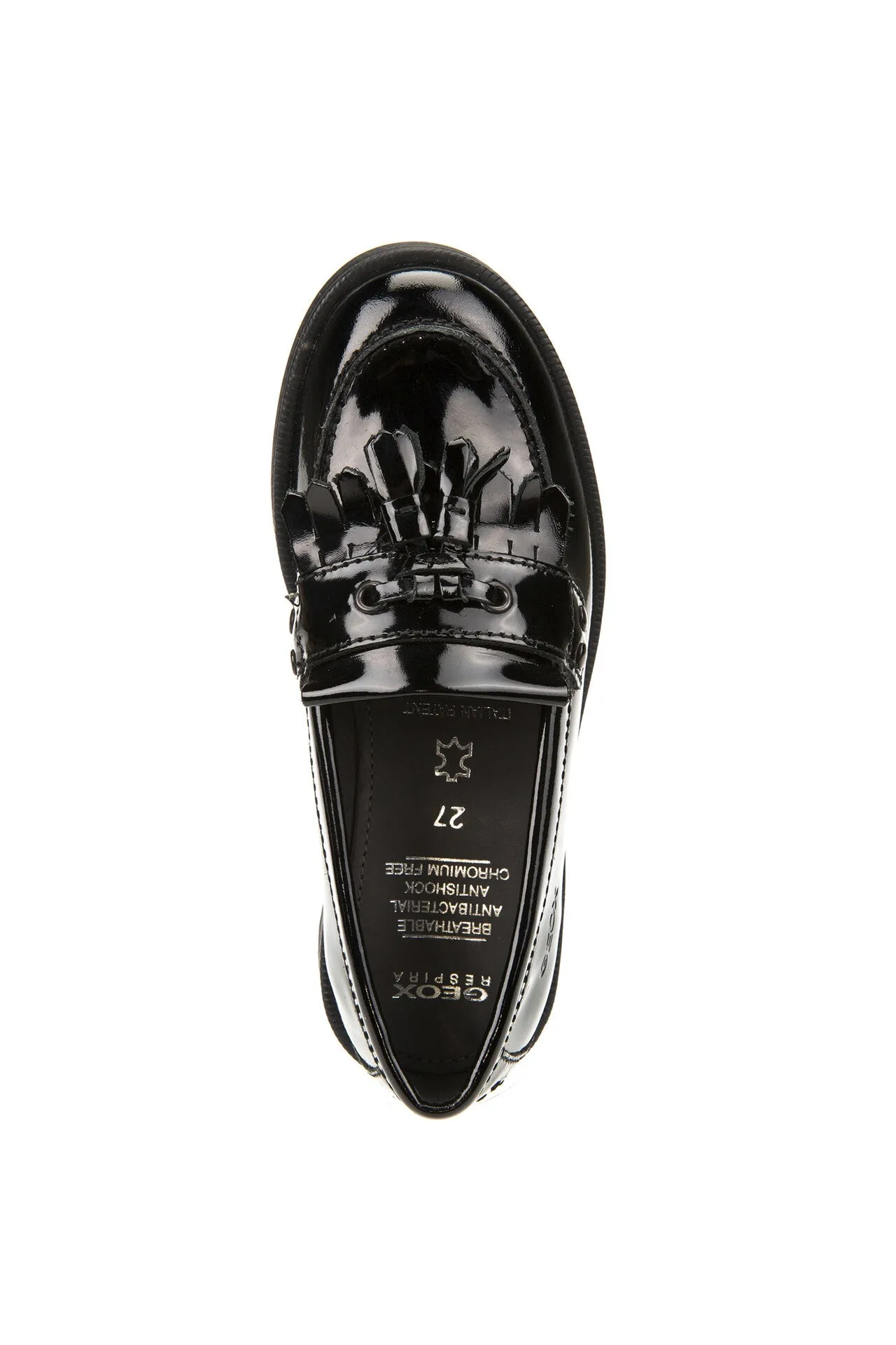 Geox School Shoes | Tassel Loafer Agata A | Black Patent