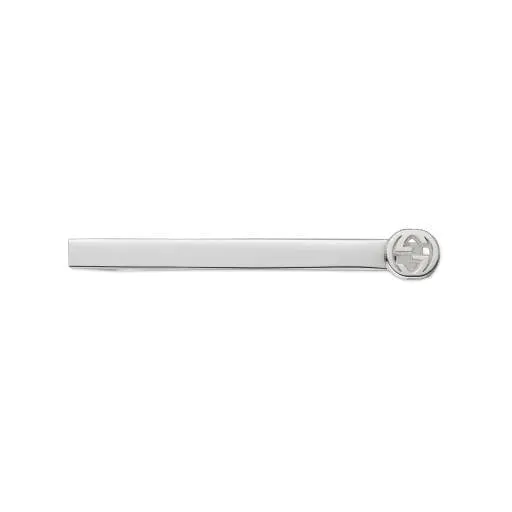 Gucci Silver Interlocking G Tiebar