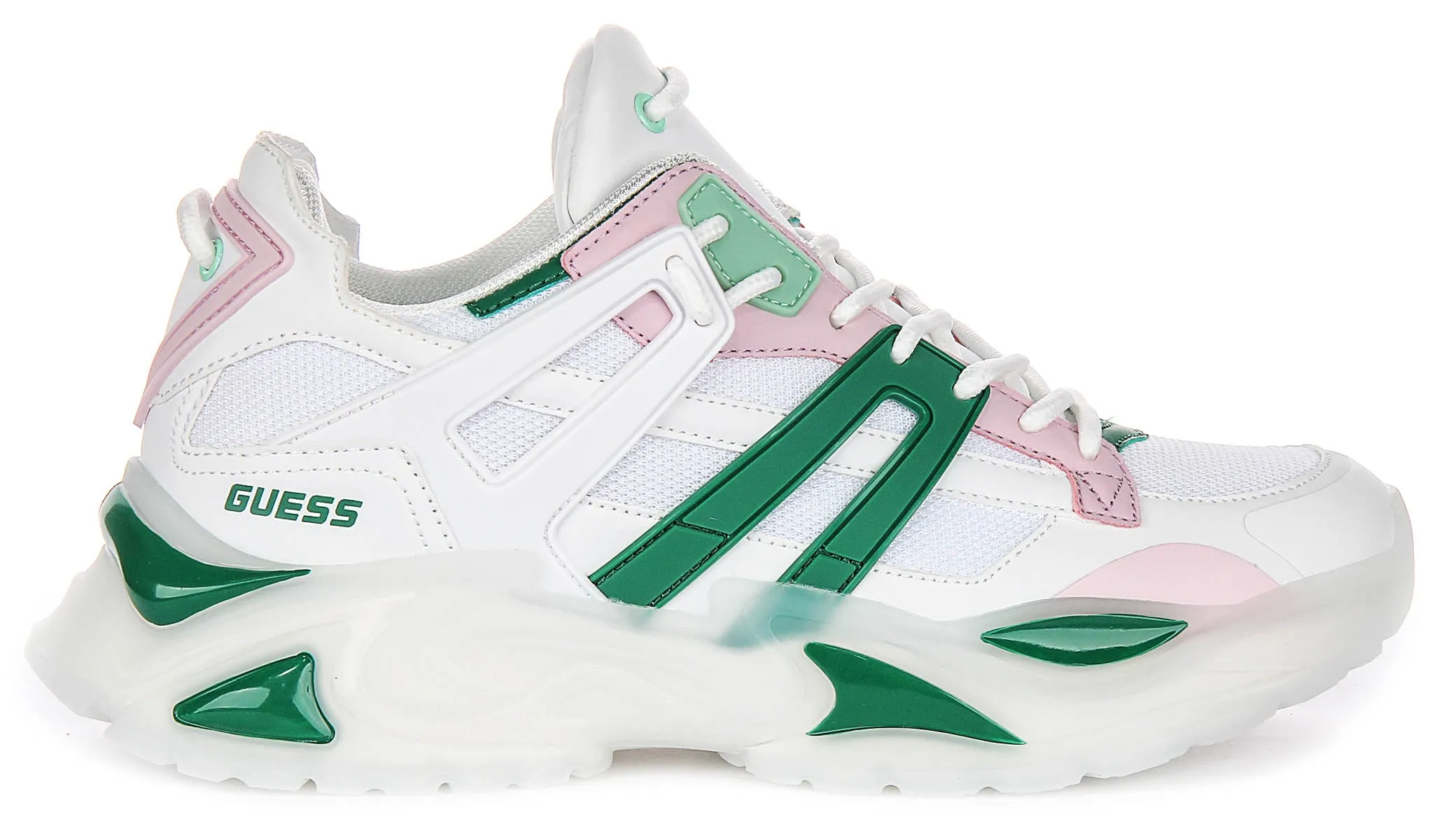 Guess Belluna Sneakers In White Green For Women