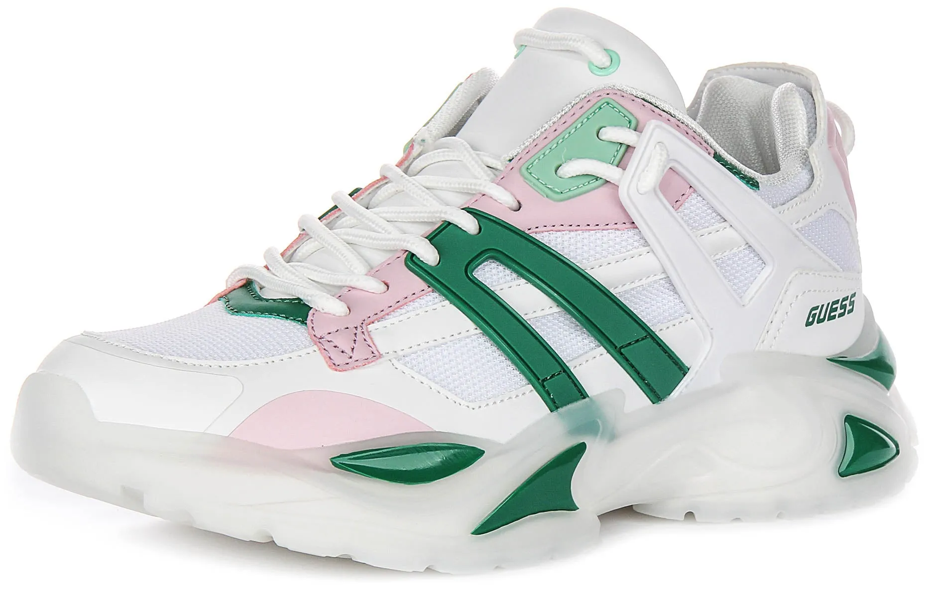 Guess Belluna Sneakers In White Green For Women