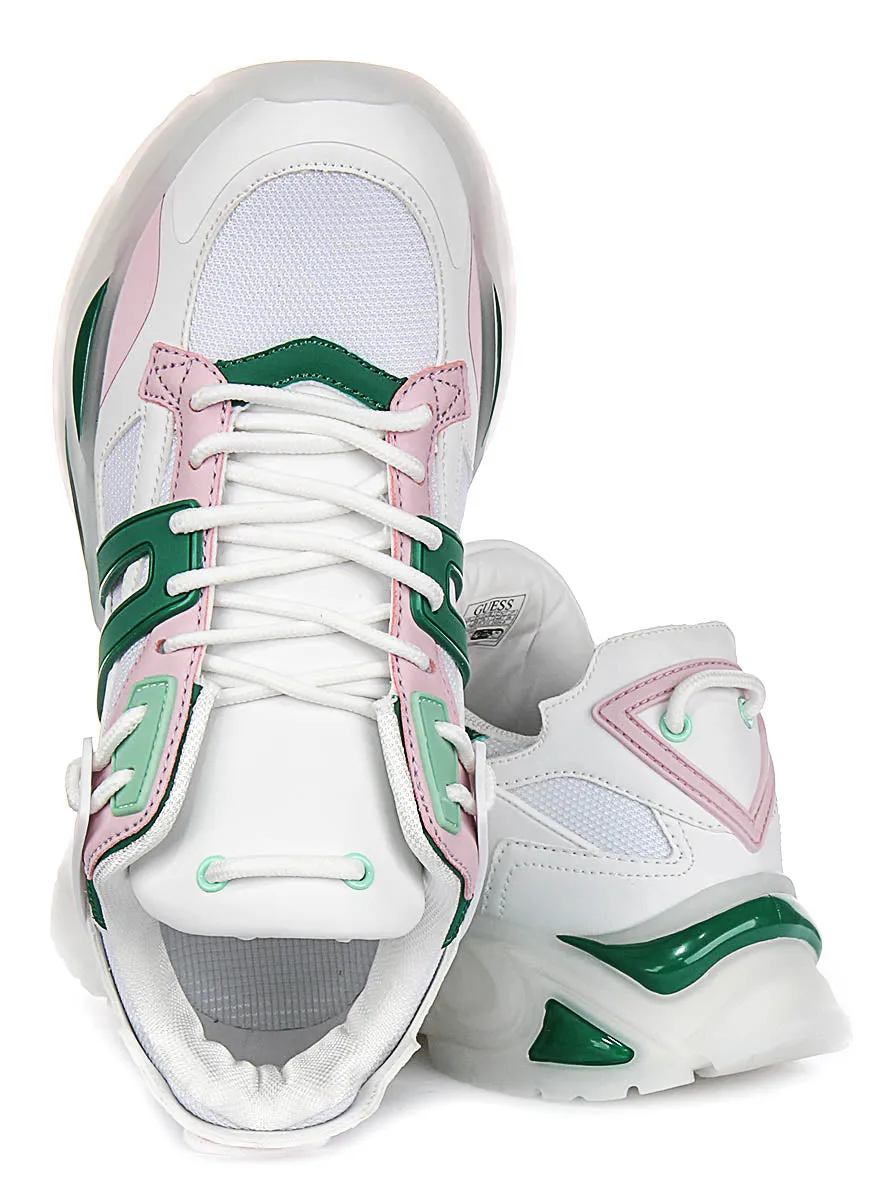 Guess Belluna Sneakers In White Green For Women