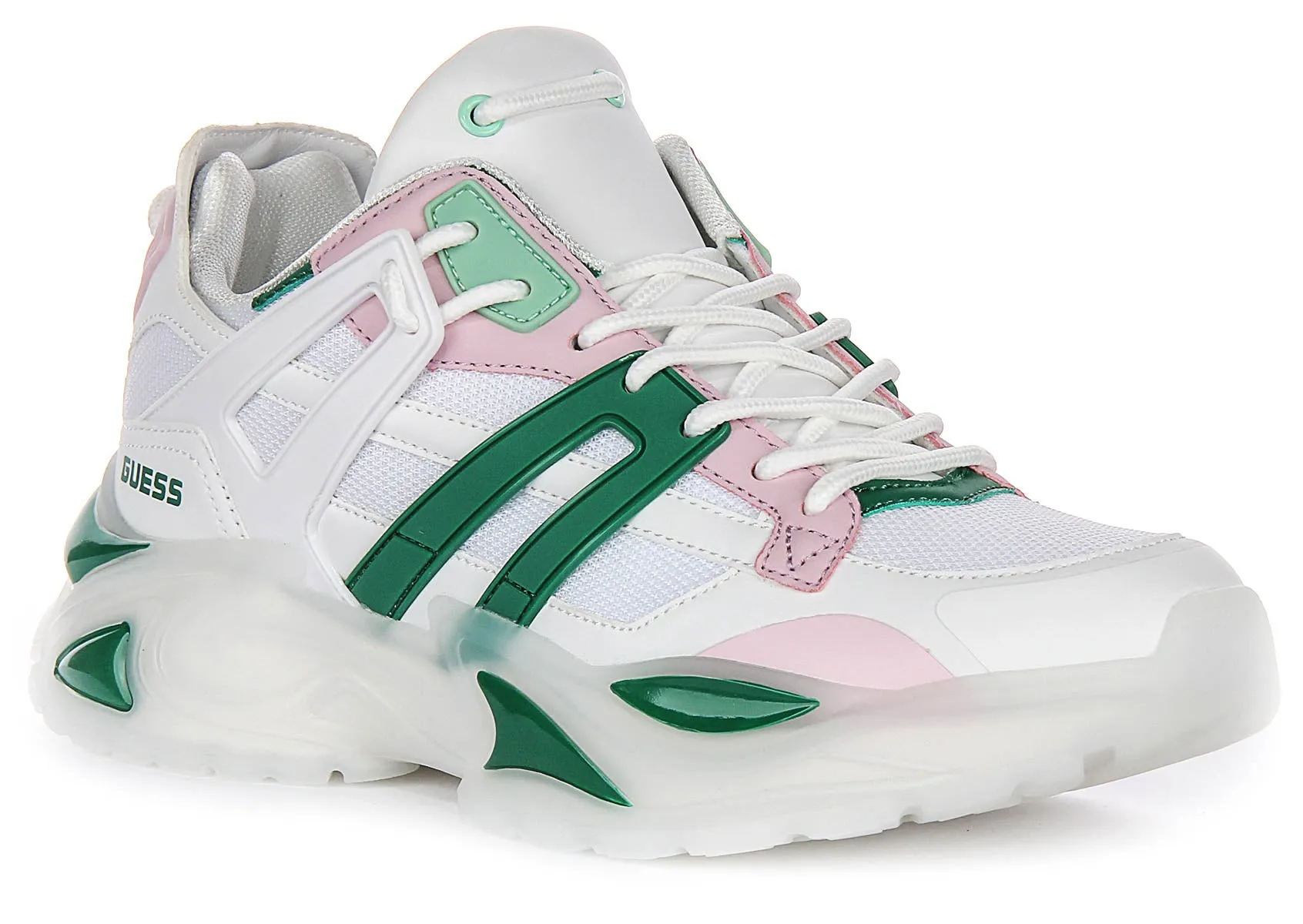 Guess Belluna Sneakers In White Green For Women
