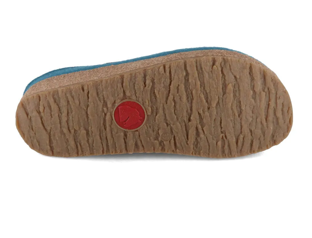 HAFLINGER Women Felt Clogs 'Grizzly Kris', turquoise