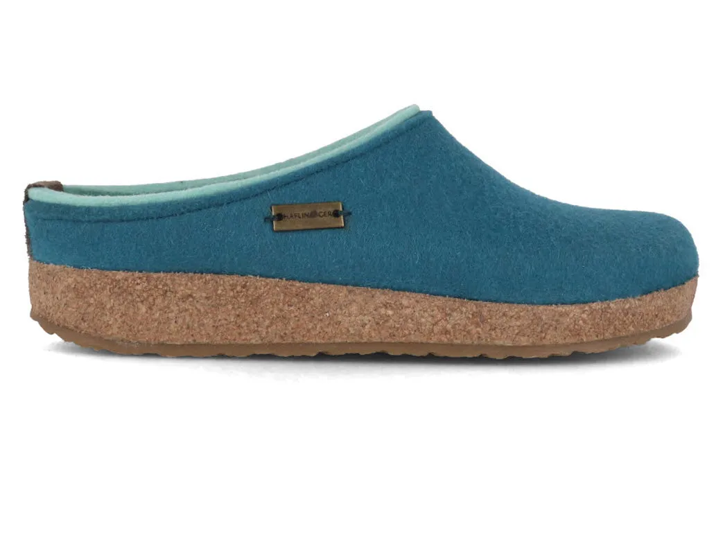 HAFLINGER Women Felt Clogs 'Grizzly Kris', turquoise