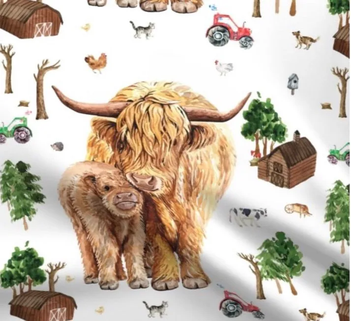 Highland cow top knot headband