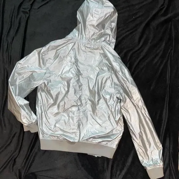 Hunter Silver Hooded Bomber Jacket unisex - Size S