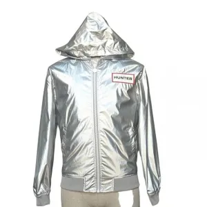 Hunter Silver Hooded Bomber Jacket unisex - Size S