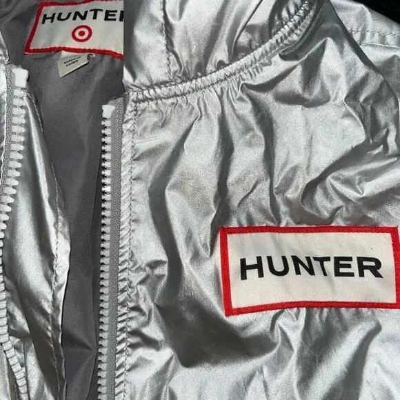Hunter Silver Hooded Bomber Jacket unisex - Size S