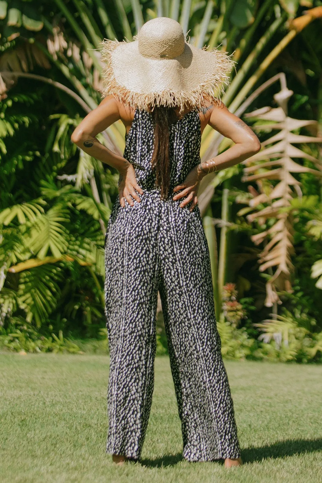 Ibiza Button-Front Tie-Waist Jumpsuit-Ibiza