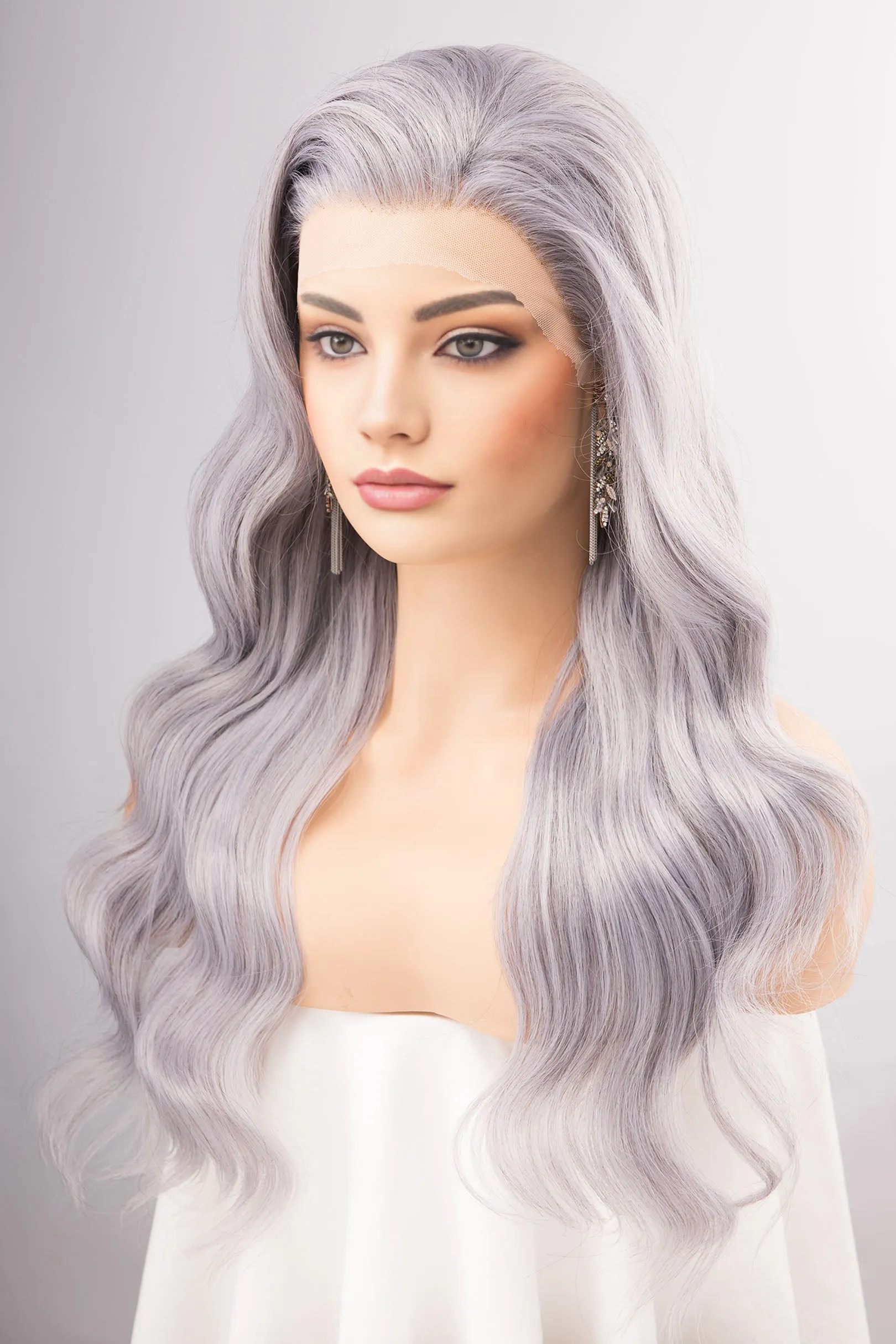 Kardashian Silver Lace Front Wavy Wig