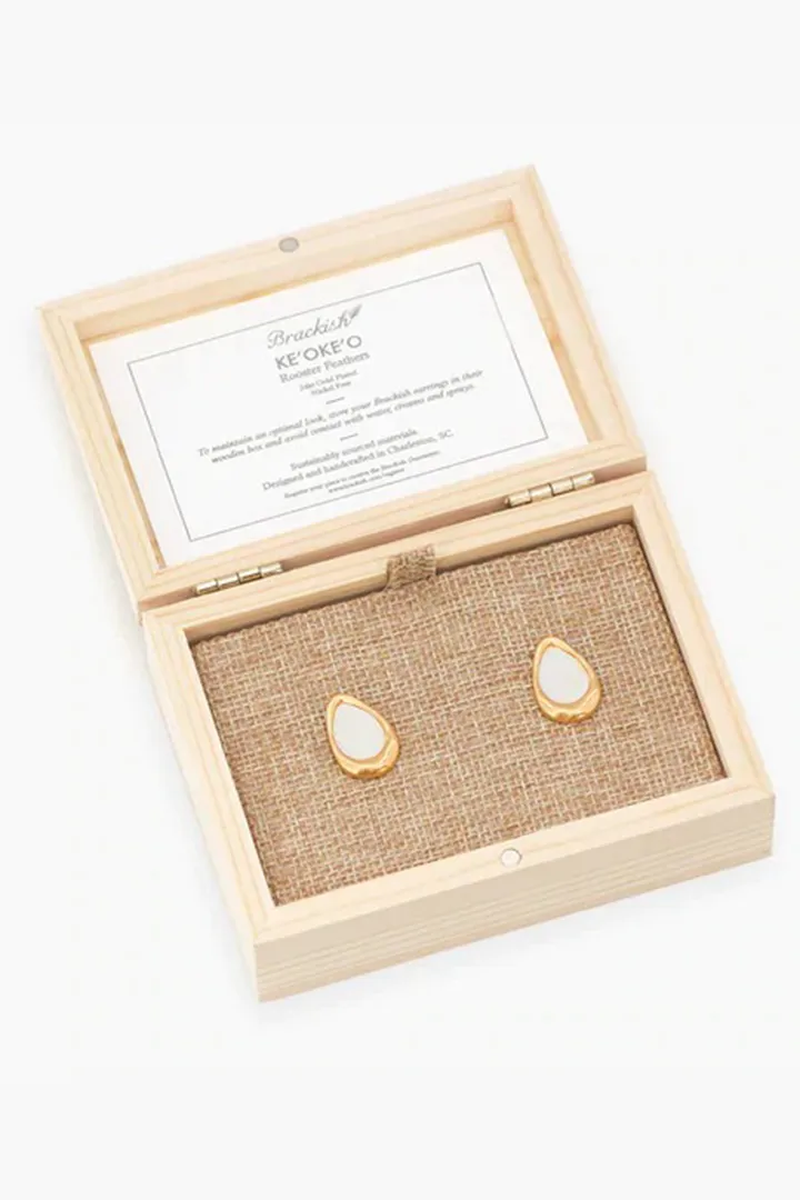 KE'OKE'O FEATHER EARRINGS