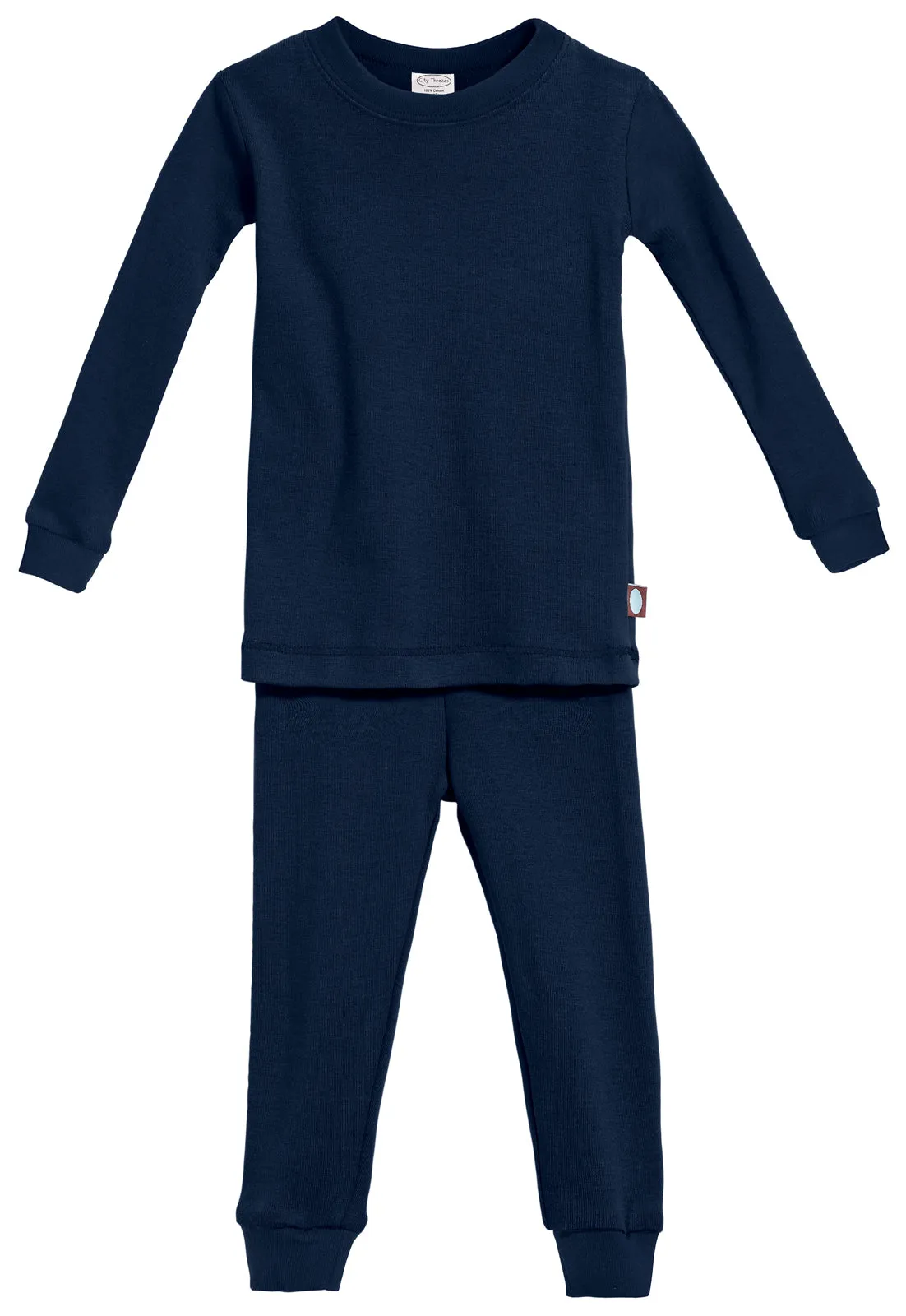 Kid's Organic Cotton Snug Fit Pajama Sets-Seconds| Damage - Navy