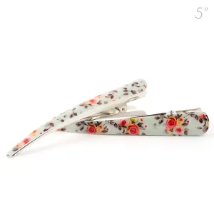 Large Metal Beak with Plastic Floral Decor - Pair