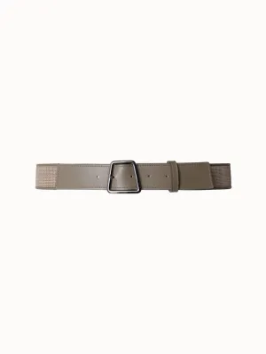 Leather and Horsehair Trapezoid Buckle Belt
