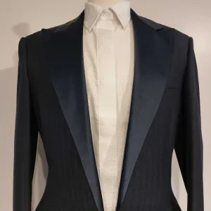 LeCheval Navy Herringbone Boys Tux
