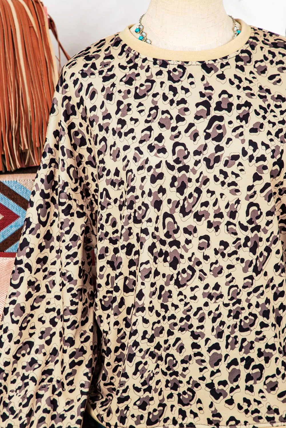 Leopard Crew Neck Sweatshirt