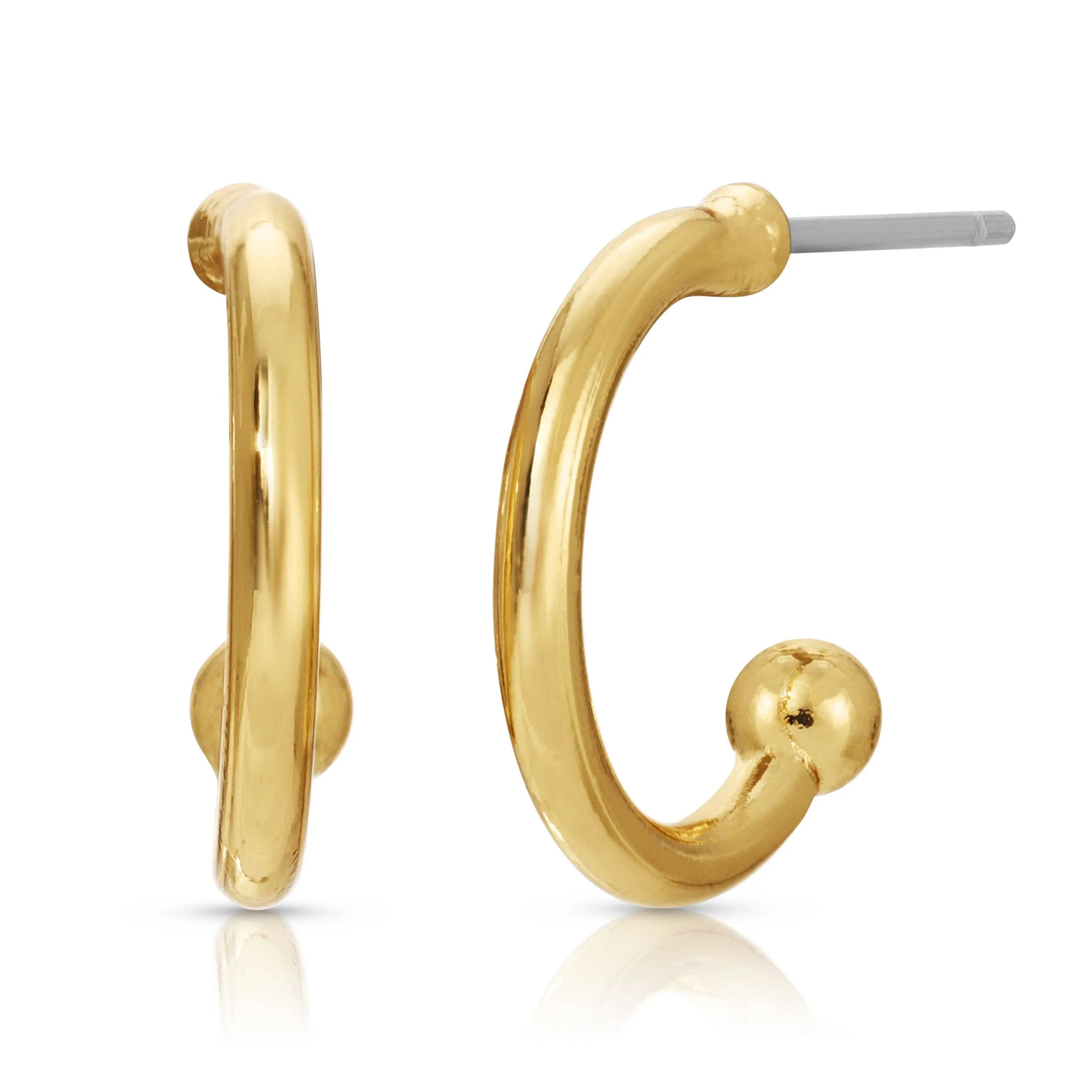 Lucky Feather Hoop Earrings - Snake Charm