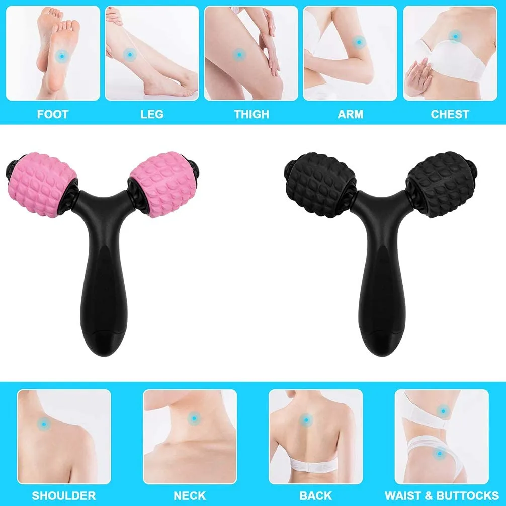 Luwint Y Shaped Manual Foam Roller Massage Stick for Neck Calf Arm Leg Muscles Deep Tissue (Pink), Retails $50 