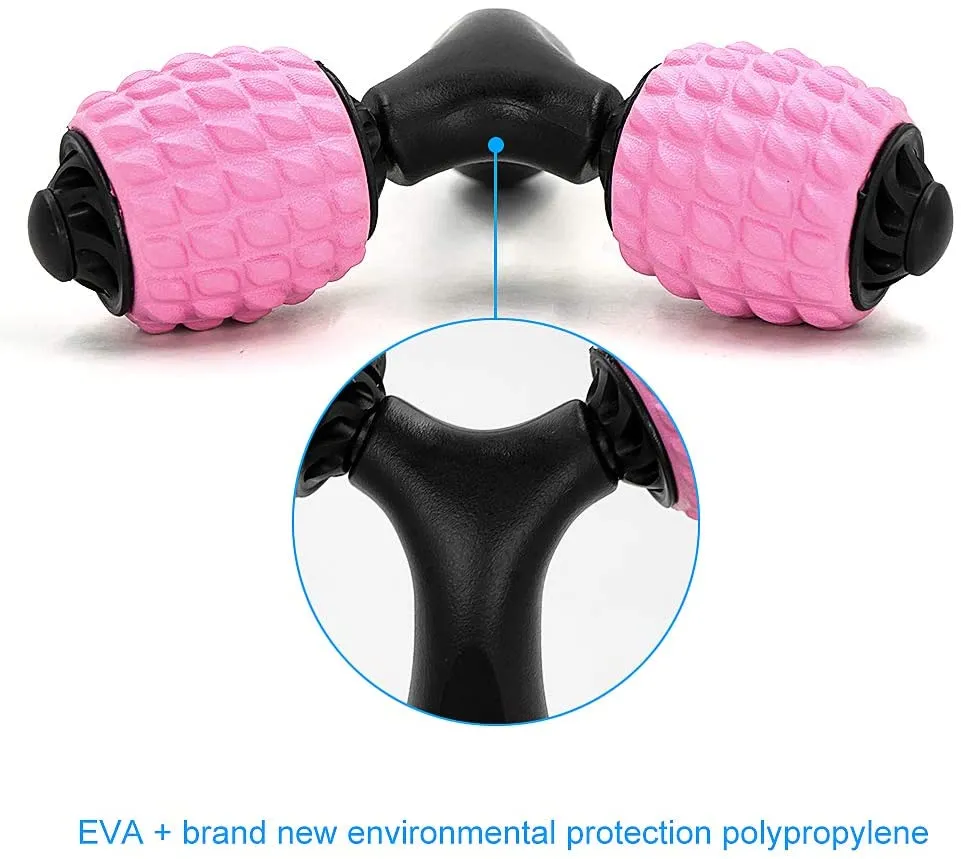 Luwint Y Shaped Manual Foam Roller Massage Stick for Neck Calf Arm Leg Muscles Deep Tissue (Pink), Retails $50 