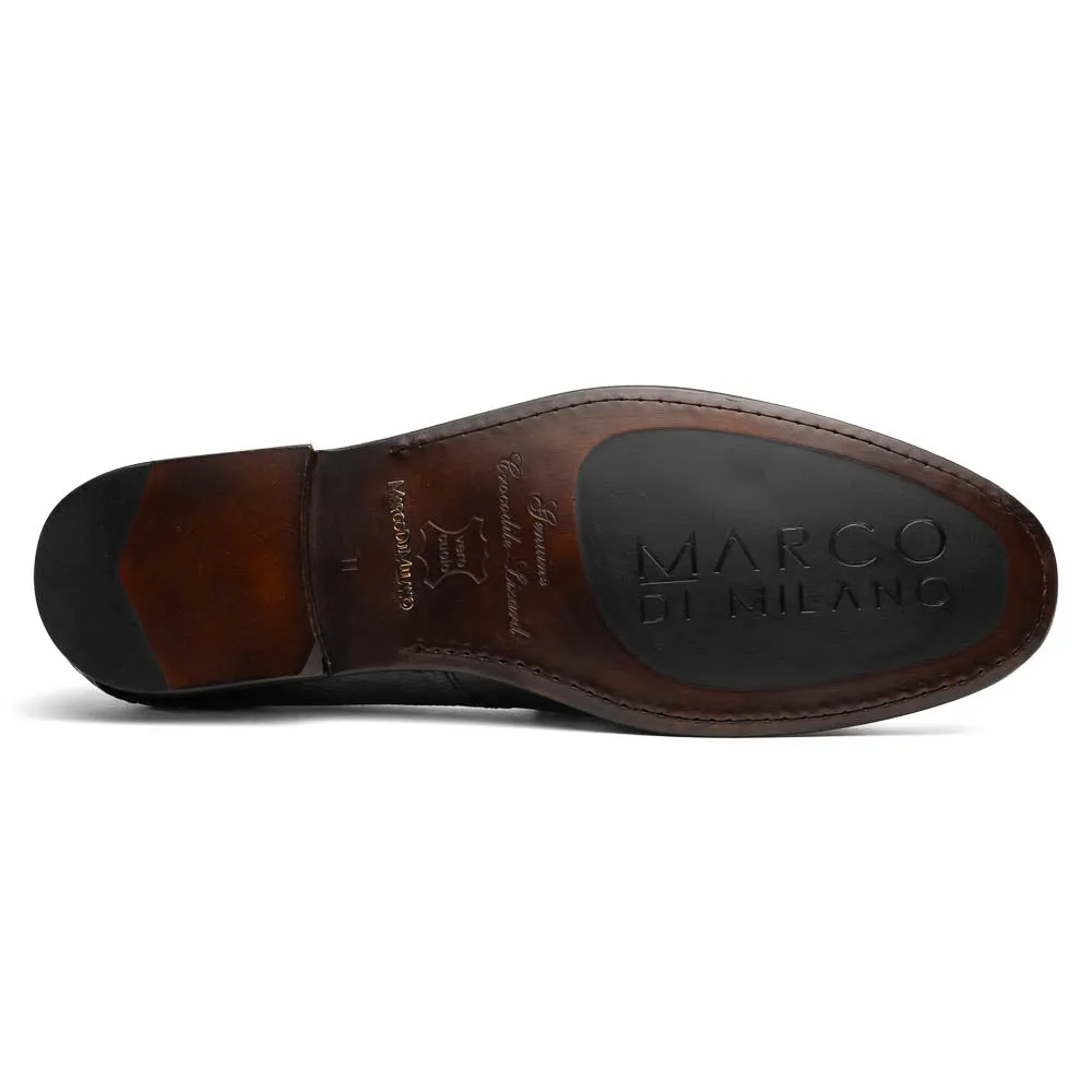Marco Di Milano Adro in Black Caiman & Lizard Loafers