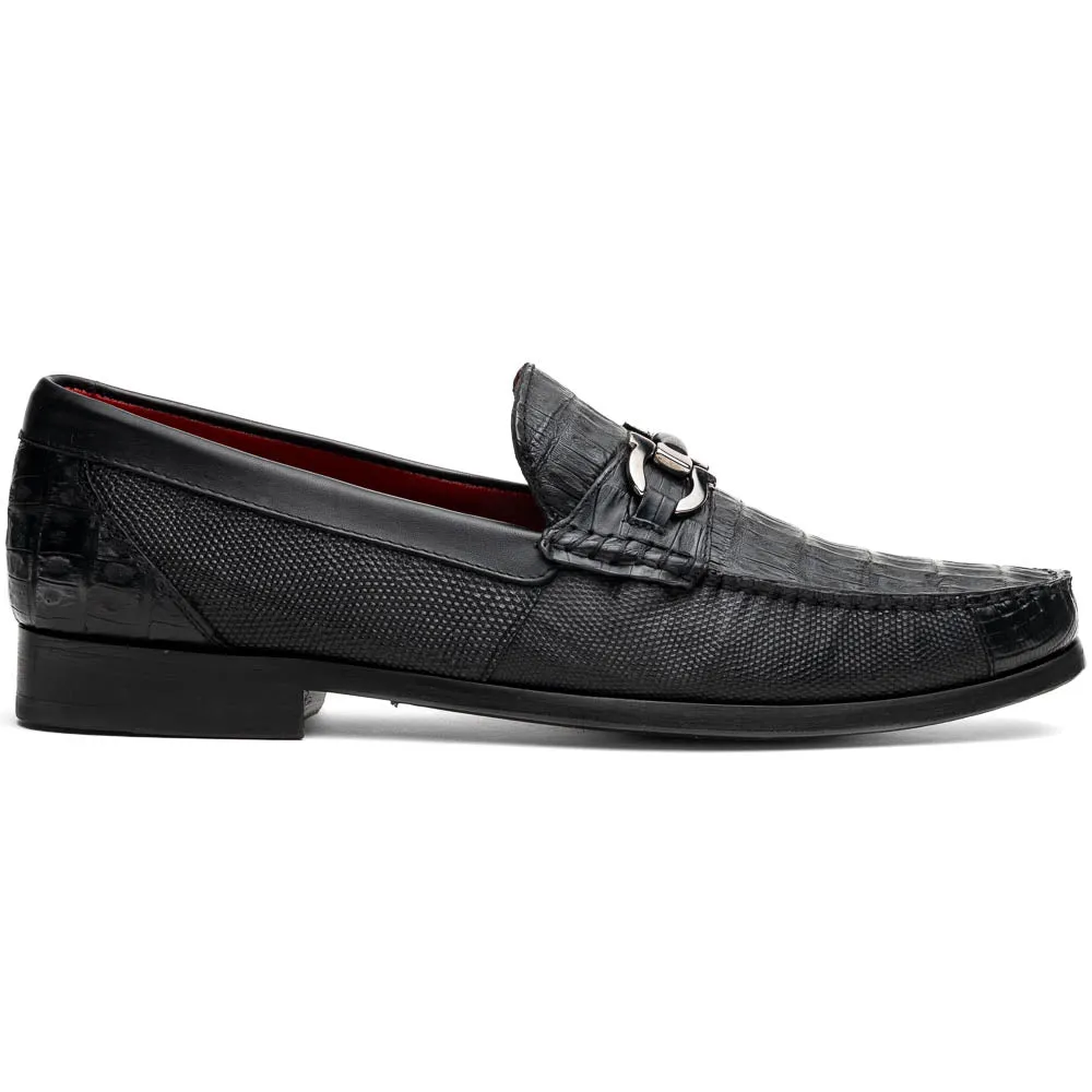 Marco Di Milano Adro in Black Caiman & Lizard Loafers