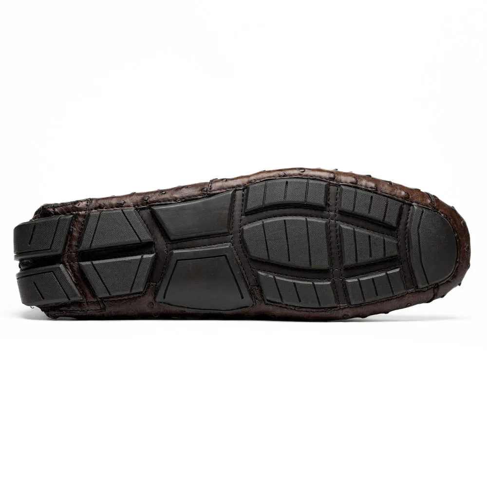 Marco Di Milano Alba Tabacco Ostrich Quill / Leg Driving Loafers