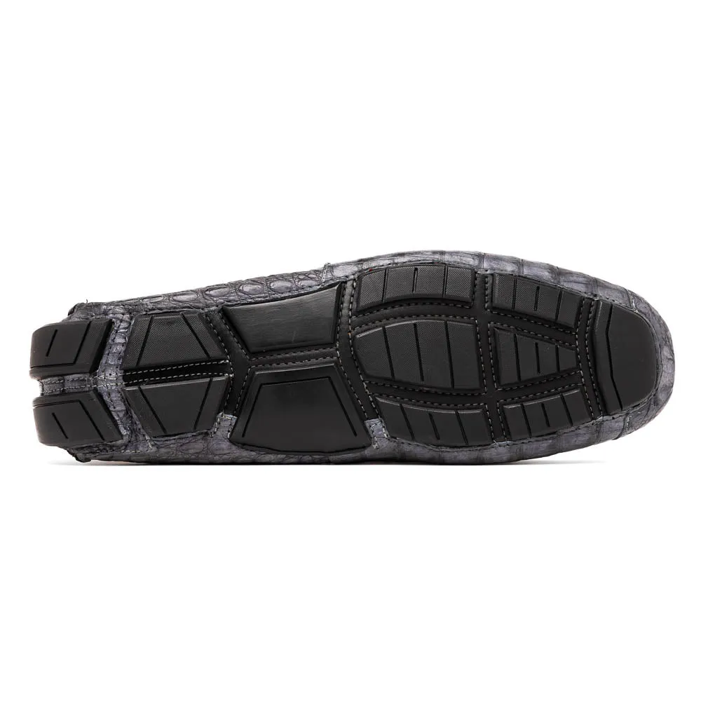 Marco Di Milano Remo in Grey Caiman Driver Loafers