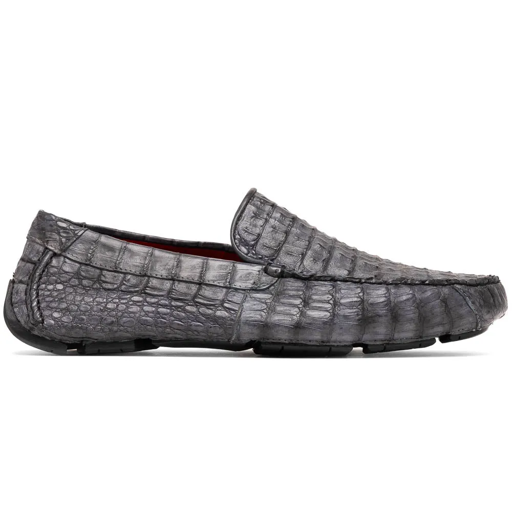 Marco Di Milano Remo in Grey Caiman Driver Loafers