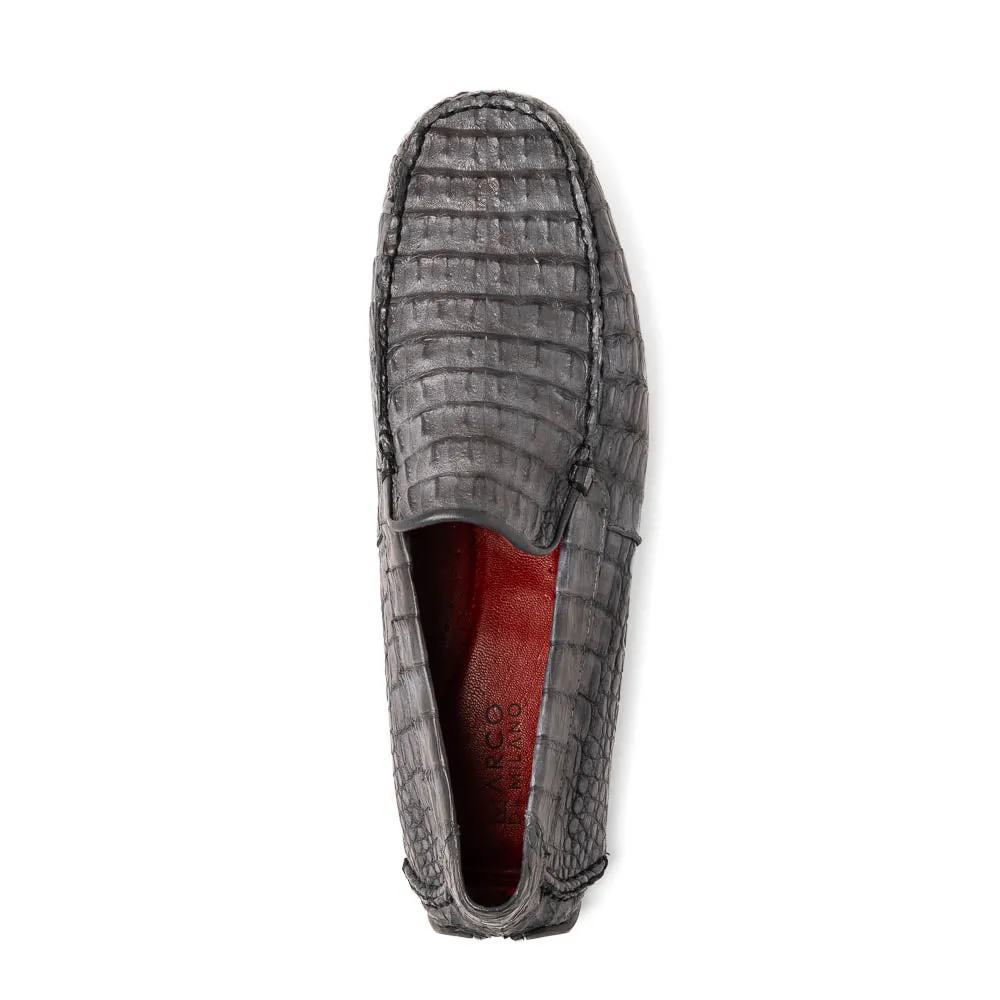 Marco Di Milano Remo in Grey Caiman Driver Loafers